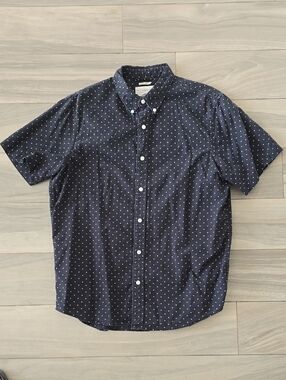Denim & Supply Ralph Lauren Navy Short-Sleeve Dot Button-Down Shirt